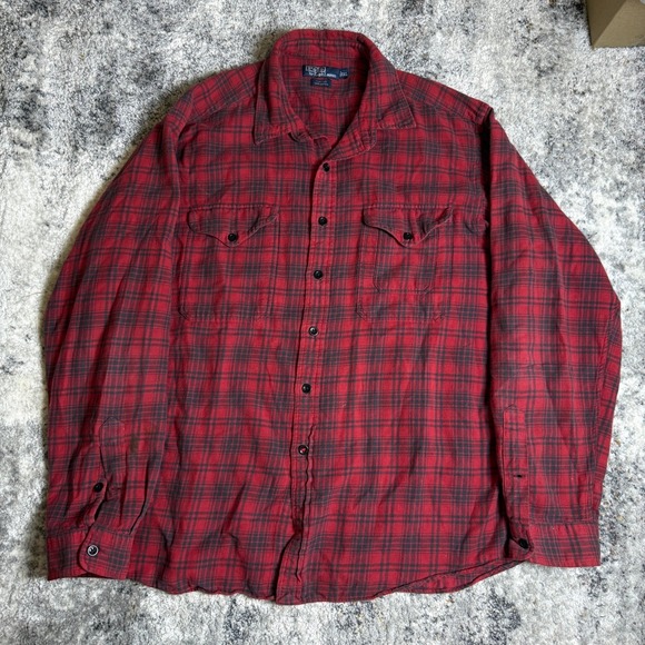 Polo Ralph Lauren Other - Polo Ralph Lauren Flannel Shirt Mens XL Red Black Plaid Button Down Cotton